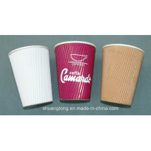 8oz Ripple Wall Paper Cup Disposable Hot Drinks Cups Tea, Coffee, Espresso Insulated Ripple Wall Cups